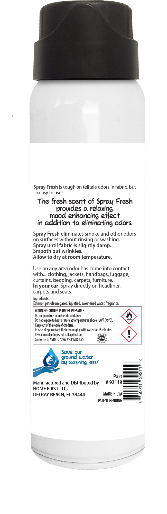 Spray Fresh- Fabric Refresher 3.5oz (Baby Powder)
